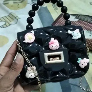 BISA COD T5640 Tas Selempang Jelly Karakter / Tas Handbag / Jelly Bag Mutiara Gaya Korea / Tas Jelly Glossy Mini Boneka Anak Fashion