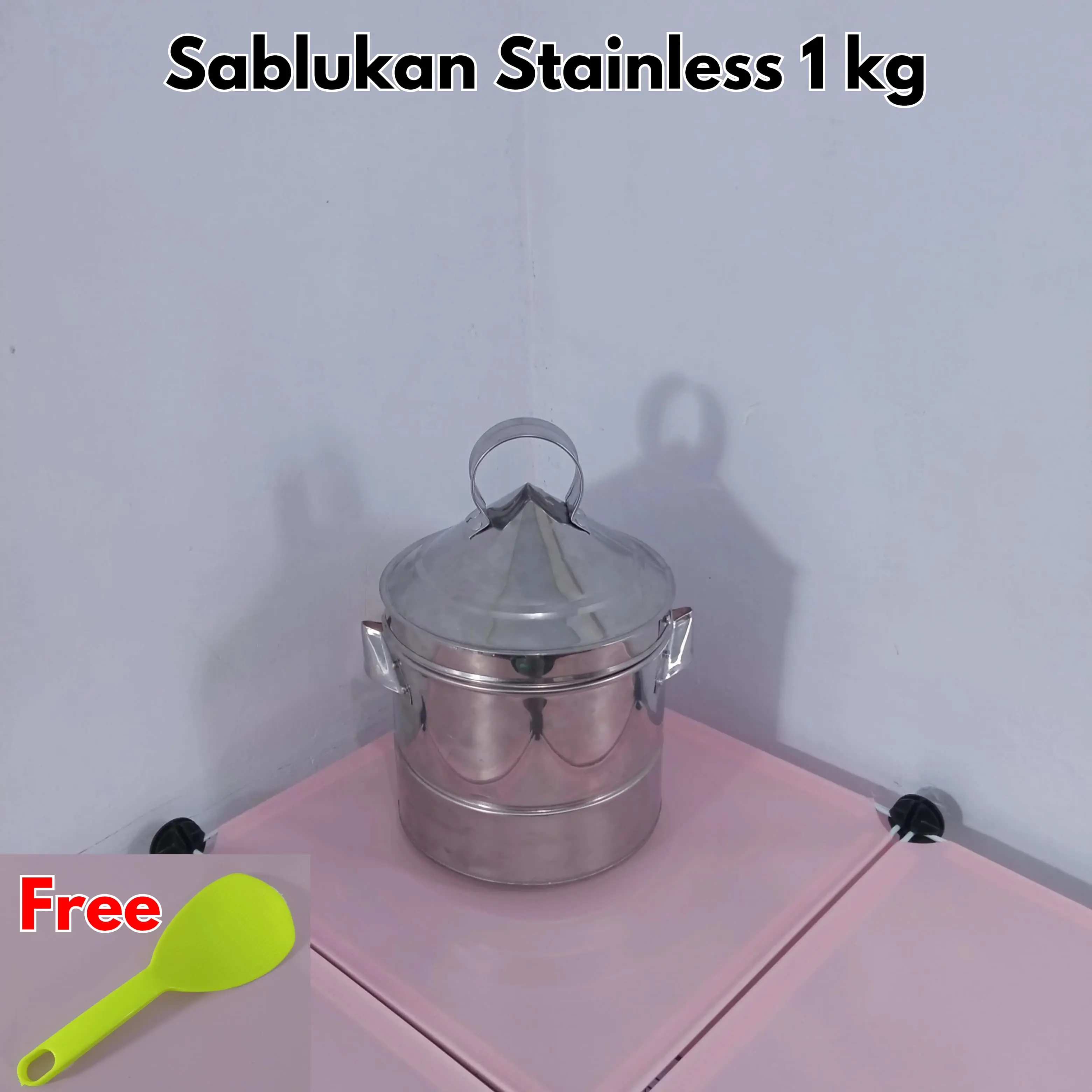 Dandang /sablukan kukus nasi 1KG Free sendok nasi