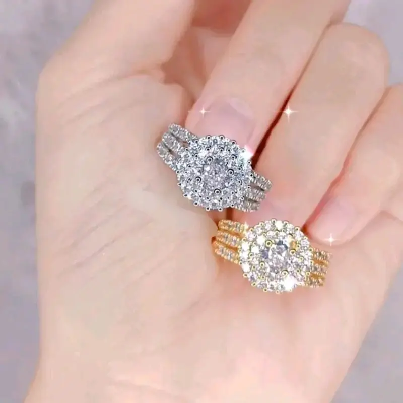 Cincin Wanita Titanium Gold Dan Silver Rings Elegan 0