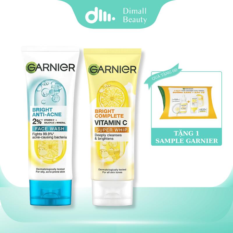[Mua 1 Tặng 1] Sữa Rửa Mặt Garnier Bright Complete 100ml | Dimall Beauty