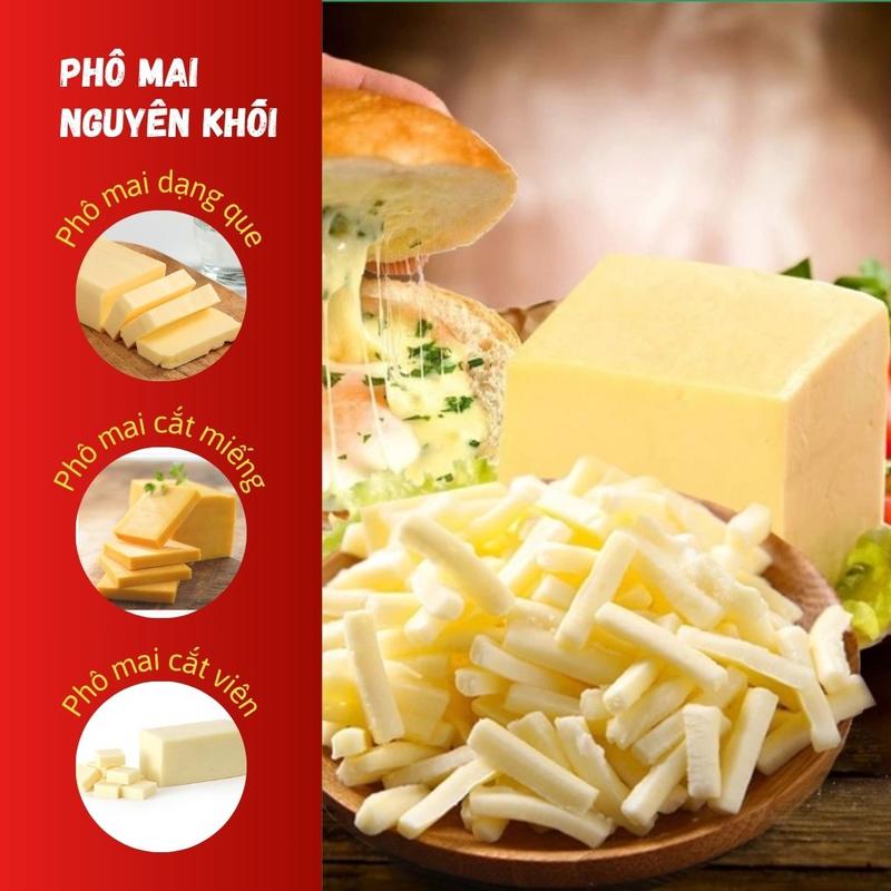   TOÀN QUỐC  100gram PHÔ MAI MIẾNG NGUYÊN KHỐI TAN CHẢY KÉO SỢI –  THƠM NGON CHẾ BIẾN NGÀN MÓN 