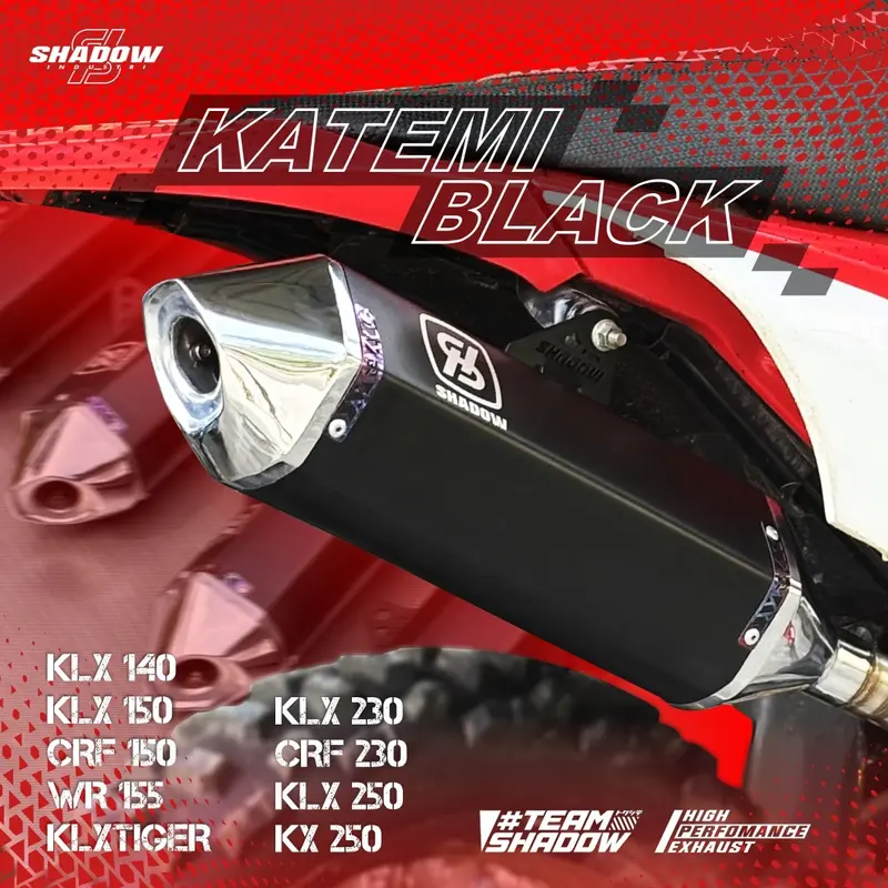 Knalpot Katemi Black shadow exhaust system KLX150 CRF150 WR155 KLX140 KLXTIGER 0