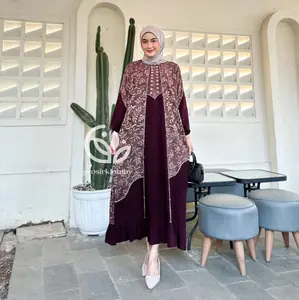 Dress Anggun Rayon Rempel Busui Lengan Panjang Homedress Daster Batik Adem Tebal Nyaman