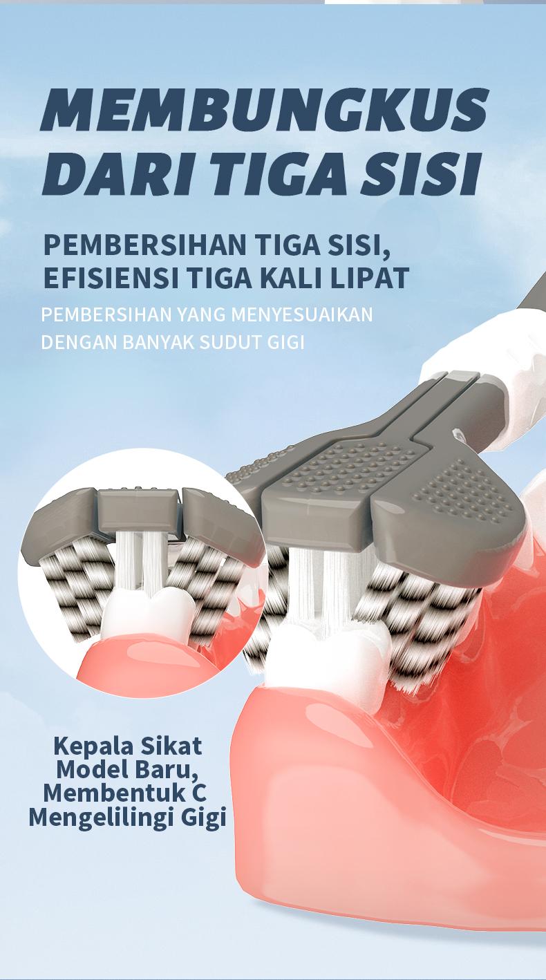 Dr.Baek Sikat Gigi Premium 3D Tiga Sisi Model Baru dengan Pasta Gigi Arang Aktif Pembersihan Efisien Bulu Spiral Lembut dan Elastis Terinspirasi Kemewahan Mulut  Pasta gigi arang aktif Sikat Gigi Dewasa