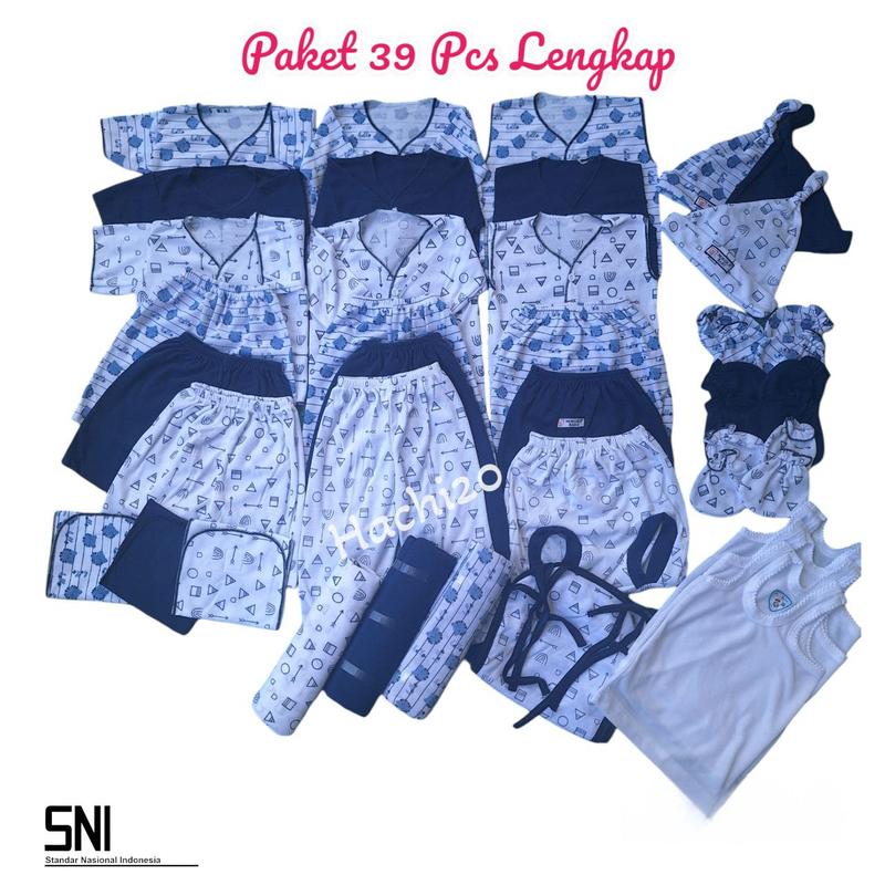 PAKET LENGKAP 39 PCS BAJU BAYI NEWBORN BARU LAHIR BAHAN KATUN LEMBUT TERLARIS SNI Parsel 3