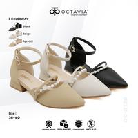 Gambar OCTAVIA Sepatu Heels Wanita Pointed Toe Ankle Strap Mutiara #OC-B120 - Black, 36 = 23 cm dari Octavia Shoes Kab. Tangerang 1 Tokopedia