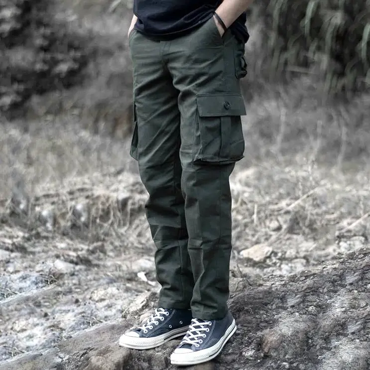 Cargo panjang pria celana kargo panjang pants Warna hijau