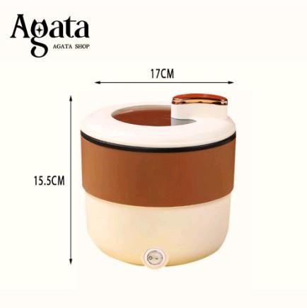 Rice Cooker Mini 1.5 Liter Krem Dan Coklat Penanak Nasi Serbaguna Panci Listrik Elektrik Anti Lengket Pemanas 3
