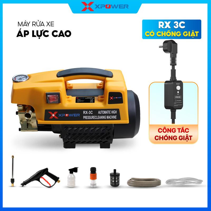   Chính Hãng  Máy Rửa Xe XPOWER RX-3C Áp Lực Cao,Máy xịt rửa gia đình tặng bình bọt tuyết 