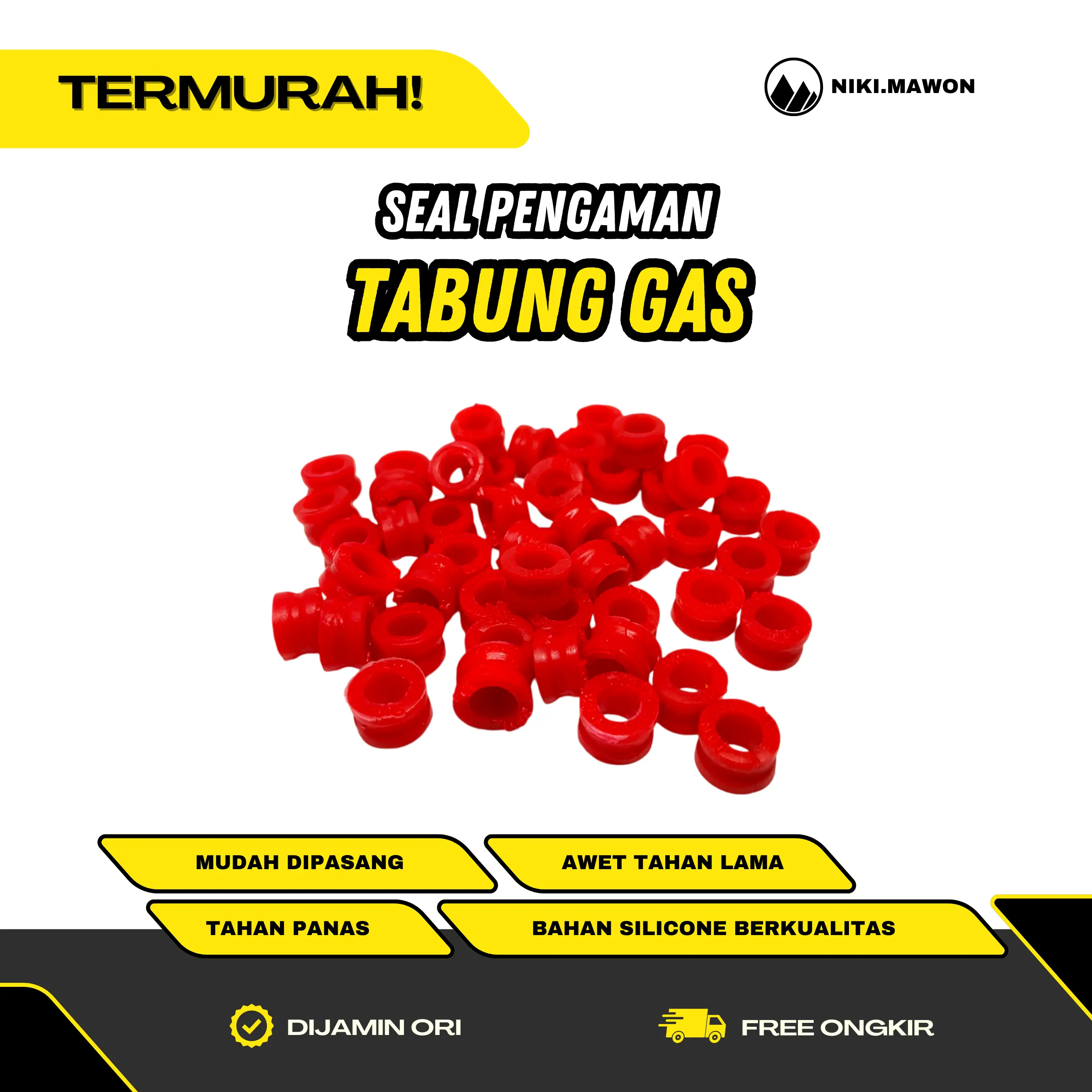 [ 30 pcs ] Karet Seal Tabung Gas LPG Elpiji 3 kg Anti Bocor - Bahan Silicone Warna Merah