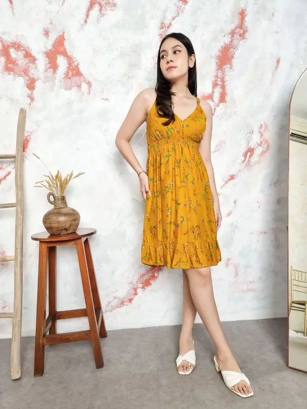 Daster  Rayon Wanita  Bumil Dress Pendek Tidur Motif Dallas Busui Midi Remaja Dewasa Katun Panjang Kancing 6