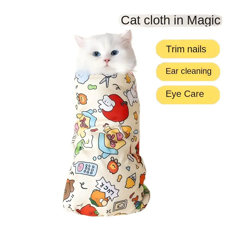 Pet Cat Wrap Multi-Functional Self-Adhesive Cloth Hundred Stickers Cute Cat Cleaning Nail Trimming Anti-Scratch Anti-Escape Fixing Cloth scratcher  dinding