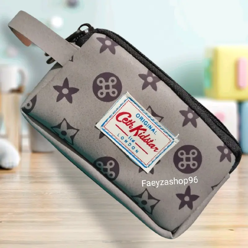 Dompet Wanita Pouch 3 Ruang Resleting Multifungsi Kartu-Uang dengan 3 Ruang Resleting 5