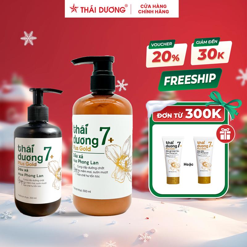   Live  Dầu xả Thái Dương 7 Plus Gold Hoa Phong Lan  Dung tích 250ml   500ml   - Chứa Dầu argan quả bơ giúp tóc mềm mượt 