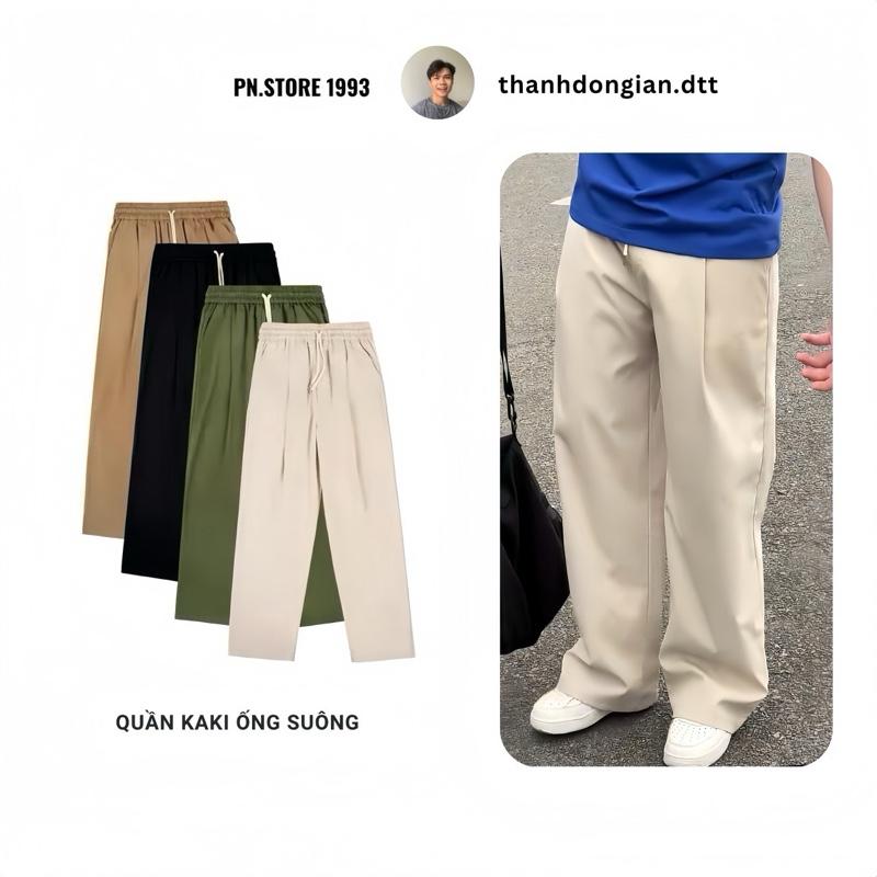   PN.STORE x Thành Đơn Giản  Combo 2 Quần kaki ống suông chất liệu mềm mại thoáng mát Unisex nam nữ 