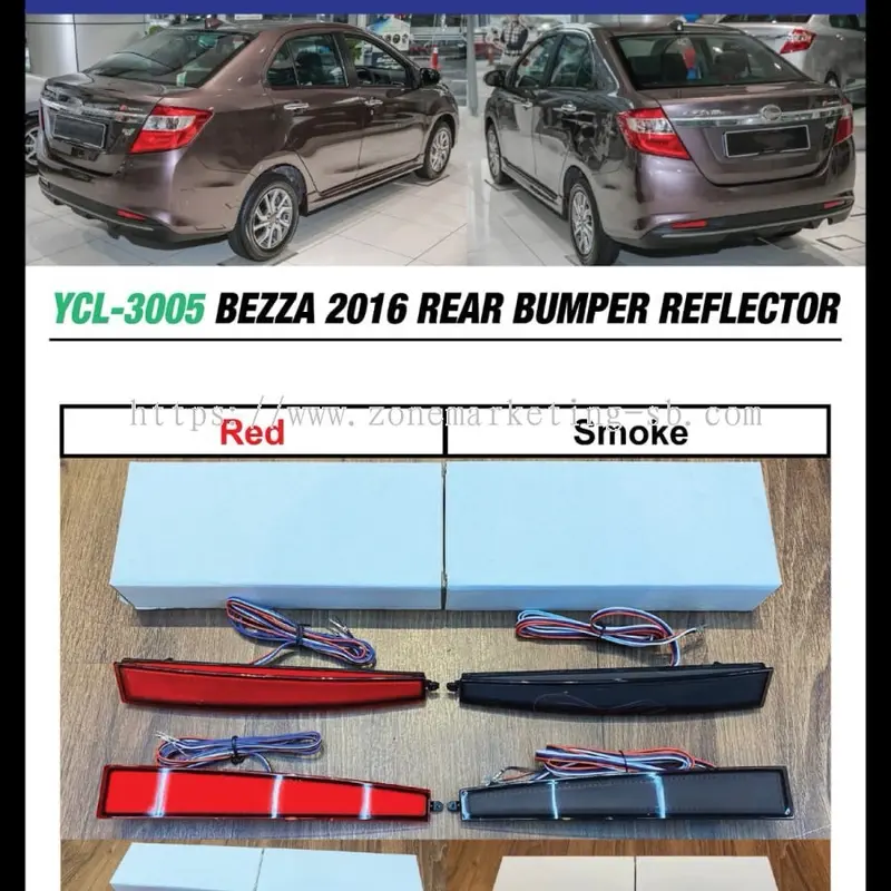 Bezza 2016 Rear Bumper Reflector (YCL-3005) Red/Smoke - TikTok Shop ...