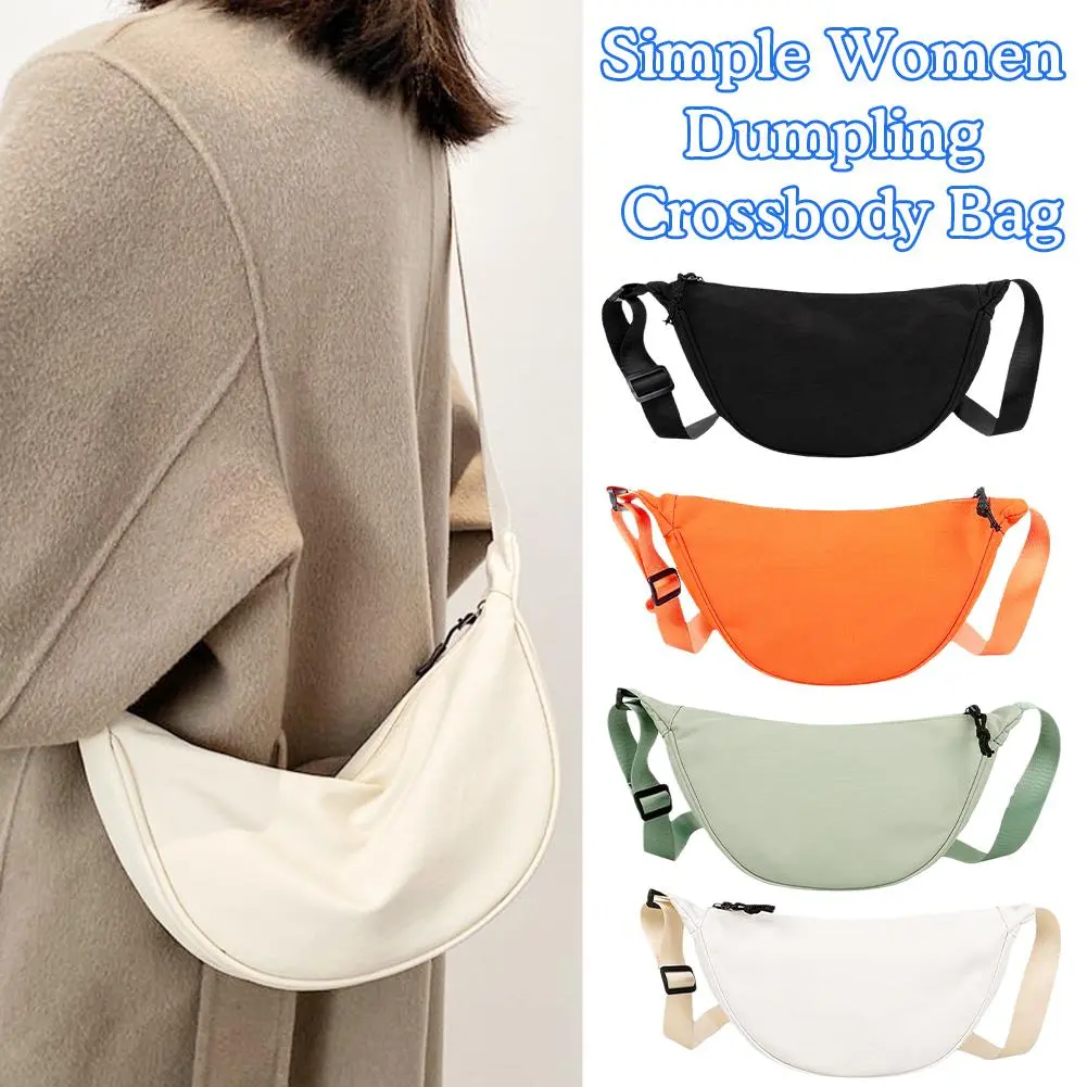 1pc Nylon Crossbody Bag Fashion Lightweight Dumpling Bag Outdoor Travel Shoulder Canvas Bag