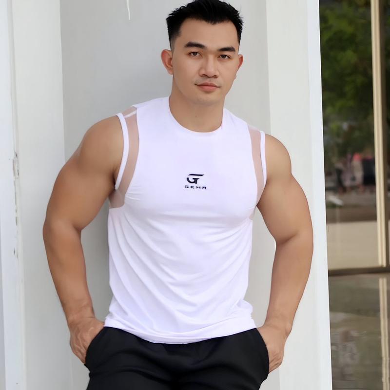 tanktop GEMA jaring Thailand singlet gym Fitness lari running dryfit elastis Outdoor Sport 1