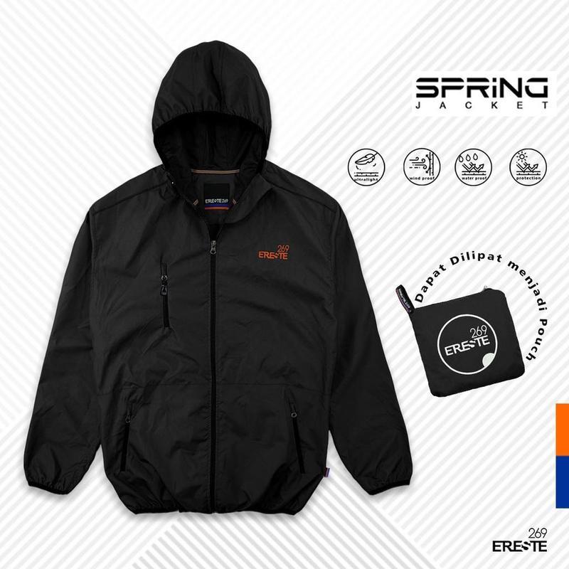 Jaket Olahraga Pria Parasut Hoodie Waterproof Jaket Spring Lari Running Sepeda 0
