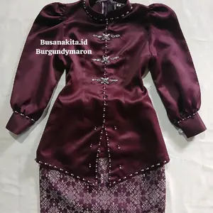 One Set Kurung Melayu Anak Rok Songket - Baju Kondangan Anak - Fashion Perempuan Setelan Cantik