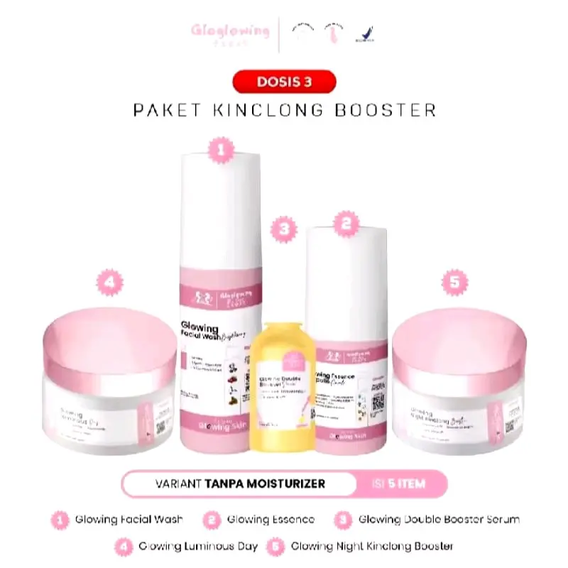 READY STOK DOSIS 3 PAKET SKINCARE 5 IN 1 GLOWING DALAM 7 HARI