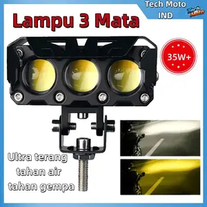 LAMPU TEMBAK LASER LAMPU TEMBAK SQL 3 Mata SUPER BRIGHT 35 WATT LAMPU PutihKuning TEMBAK MOTOR MOBIL