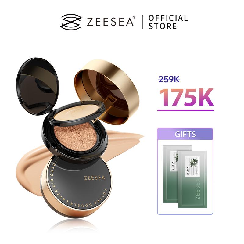 【maitrinh0912 X ZEESEA Phấn nước ZEESEA Cushion Đệm Khí Hai Lớp Kem Nền Dạng Lỏng Dưỡng Ẩm, Kem , 2 Trong 1, Màu Sắc , Cảm Giác Nhẹ Nhàng, Trang Điểm Mỹ Phẩm/1pcs + [Free Gift]Khăn tẩy trang 2pcs
