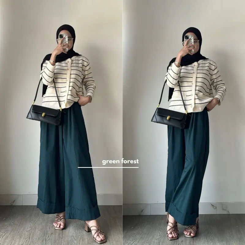 WIDIE WIDE LEG PANTS by Leody || kode (1699) ||celana wanita panjang kulot katun 4