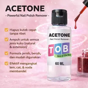 ACETONE 60ml Murni 99% ASETON 60 ml Cairan Pembersih Serbaguna Multifungsi Nail Polish Remover Penghilang Cat Kuku Lem Noda Membandel Membersihkan Keyboard Laptop Elektronik Aceton Asetone Pelunak Resin Menghilangkan Kutek Nailart TOB Store Tulungagung
