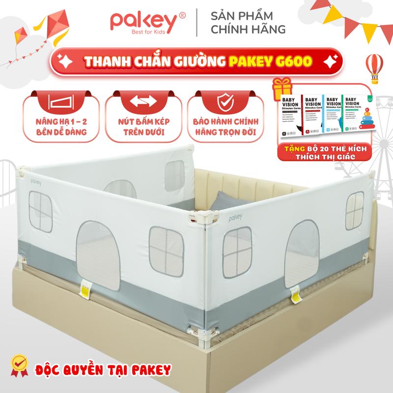 [Mới 2025] Thanh Chắn Giường Pakey G600 Cao Cấp Chốt Kép Mới Nâng Hạ Hoàn Toàn Cả 2 Bên Vải 600D Thoáng Khí