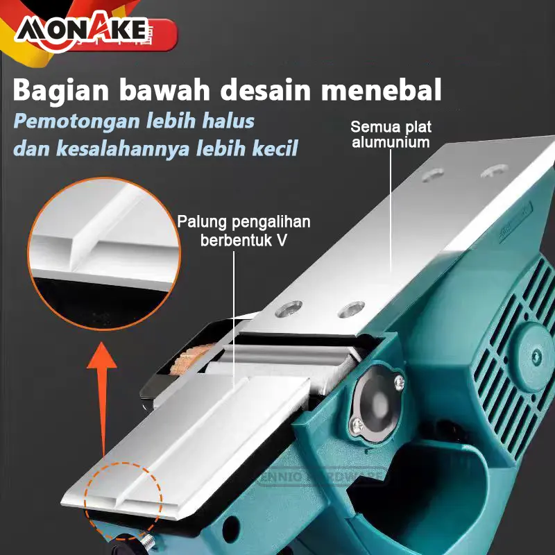 MONAKE Electric Planner Mesin Serut kayu alat plane Pasah Ketam MK1900B 2