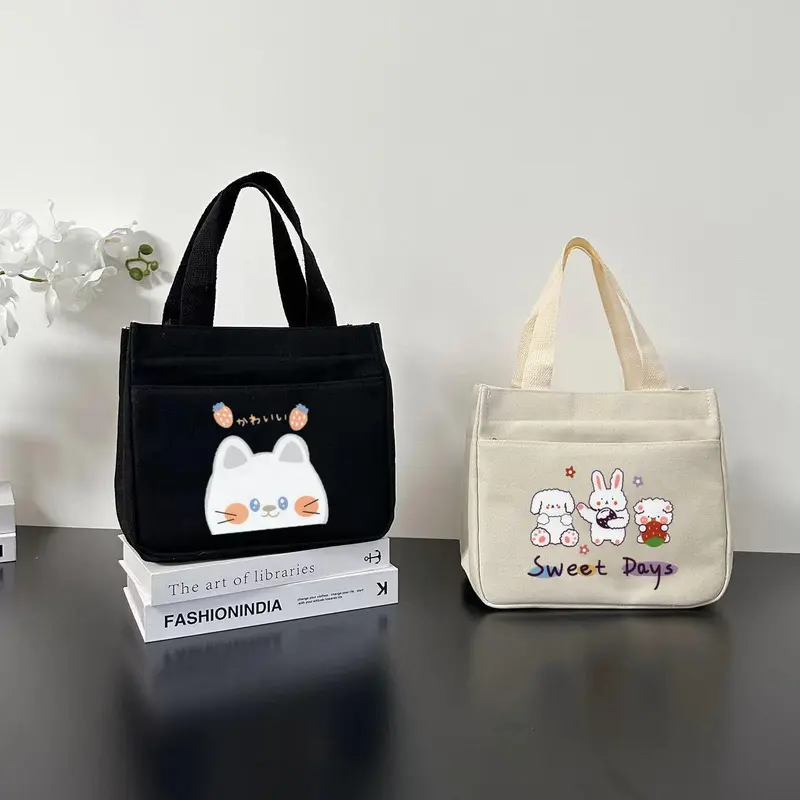 Túi Xách Vải Bố, Ưa Nhìn, Thích Hợp Cho Các Hoạt Động Của Mẹ, Đơn Giản Và Nhỏ Gọn, Ba Chiều, Đi Lại, Dày Dặn, Lý Tưởng Cho Công Việc, Bento Và Túi Cơm Balo Cho Bé 3