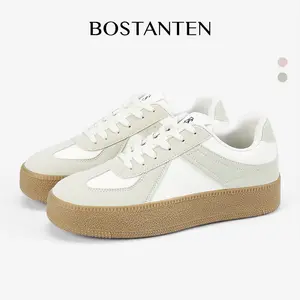 【BOSTANTEN X Popsea】+[Wenny shoes] BOSTANTEN Nami Sepatu Sneakers Wanita Sport Shoes Cream Pink Nyaman dan Serbaguna