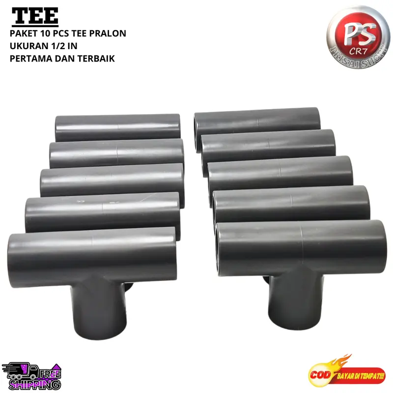 paket 10pcs T tee 1/2''inchi merek pralon/sambungan pipa pvc cabang 3 merek pralon 1/2''inchi 3