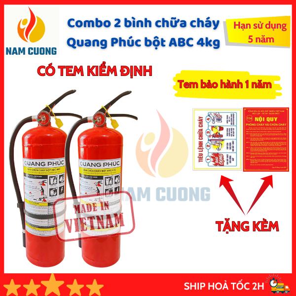  Bình Chữa Cháy Bột ABC 4kg Bình Chữa Cháy Co2 3kg Quang Phúc Có Tem PCCC 