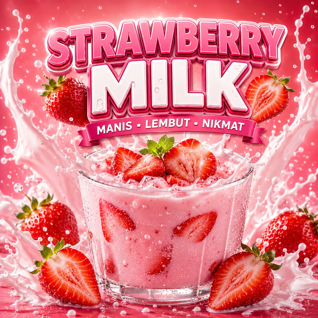 Essence Liku.it Strawberry Milk Ice Food Grade Dingin Bahan Susu Berkualitas Tinggi Bkn Untuk Konsumsi