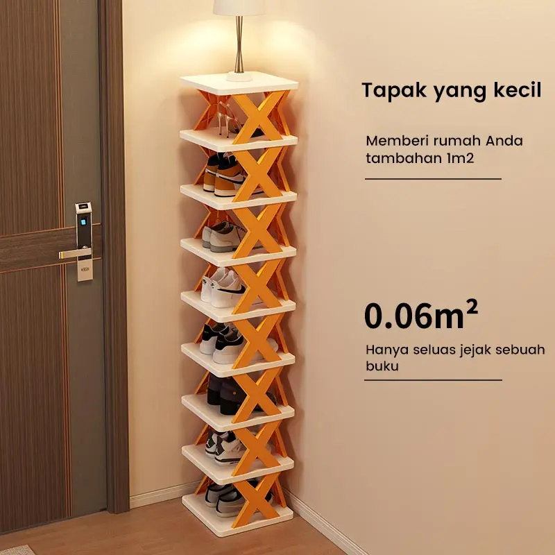 Kitchenz Rak sepatu 9 Susun-26cmx24cmx130cm Rak sepatu plastik X  Rak sepatu aesthetic Rak sepatu susun Rak sandal 2