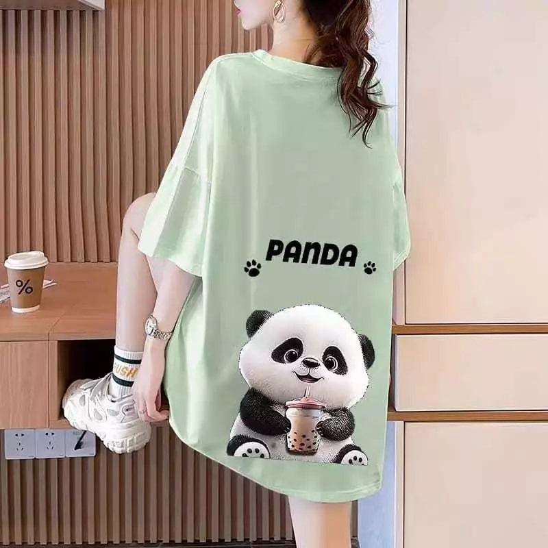 SILVANESSA T SHIRT OVERSIZE BIG PANDA KAOS OVERSIZE ATASAN UNISEX COTTON COMBAD 100% 0
