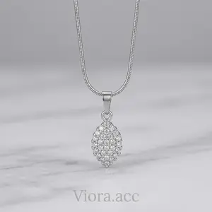 Kalung Titanium Fashion Wanita Elegant Leaf Pendant Premium | anti karat dan iritasi