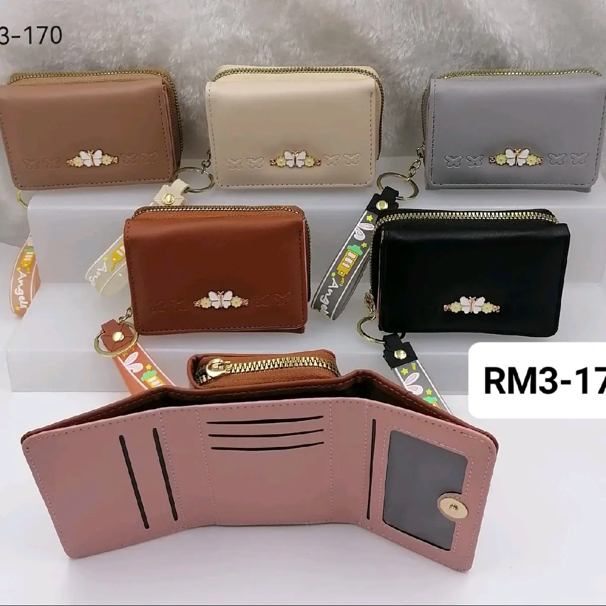 dompet  Wanita lipat tiga koin polos