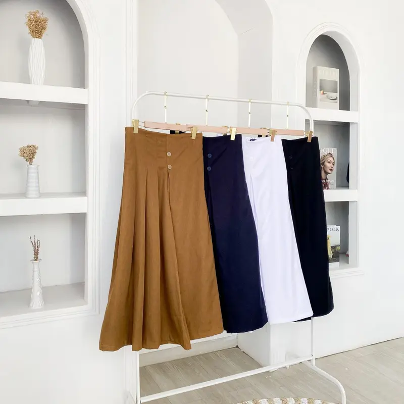Celana Kulot Katun Barens Pants - Celana Panjang Casual Wanita Linen Rocela Bawahan Muslim Celana Kekinian 8