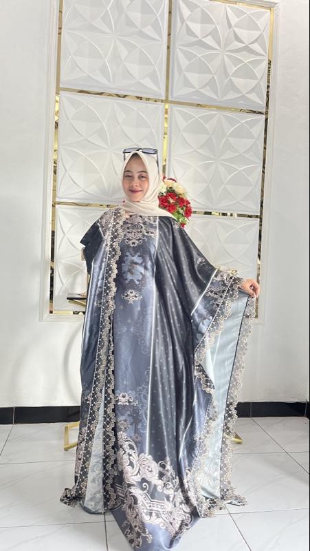 KAFTANS TERBARU PREMIUM RAYON Viscose BORDIR FUUL bunga kombinasi bunga cantik tangan panjang