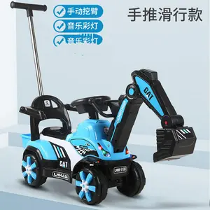 ZKS 2023 Large LazyChild To Baby 1 Ride Music Can Y Toys Coasters Truck Digging To Roller Excavator Sit Excavator 3 Children