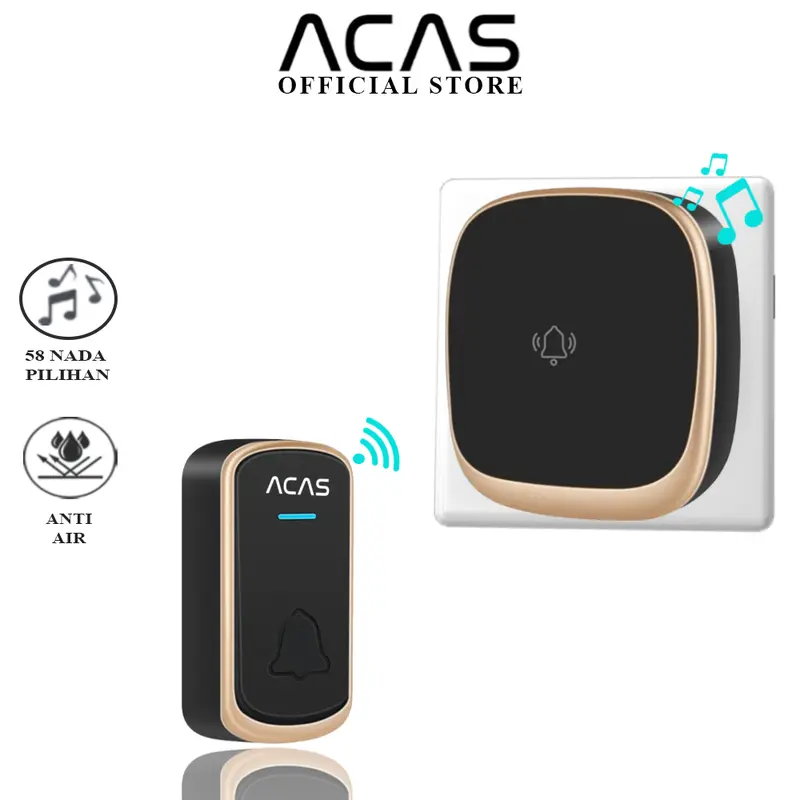ACAS - B209 Doorbell 1 Receiver Bell Pintu Rumah Tahan Anti Air Tanpa Kabel Bel Kantor Door Bell Waterproof Wireless 1 Receiver 0