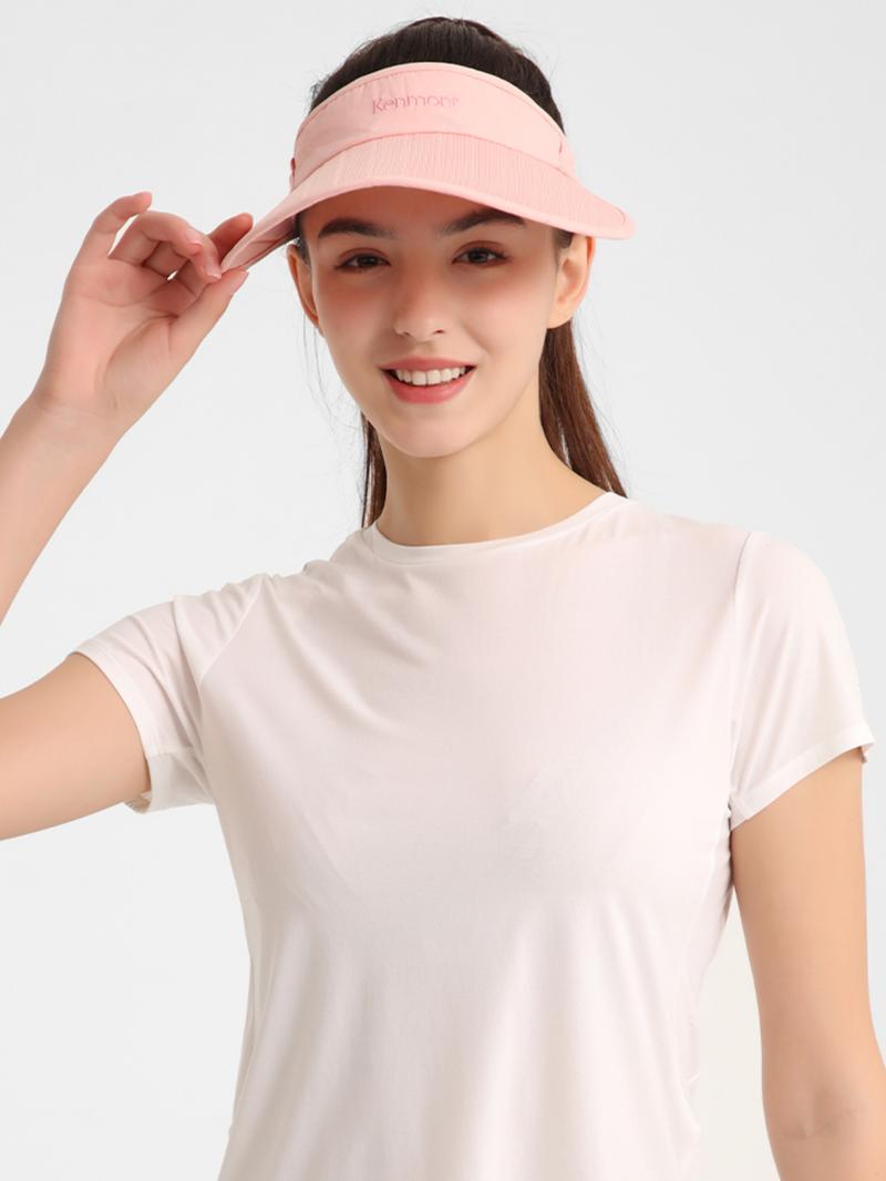 Product Introduction of Fashion Summer Barbie Powder Solid Color Women's Sun Hat, Foldable Storage Empty Top Visor Hat, Breathable Quick Drying Fabric, Outdoor Yoga, Cycling, Running Hats 6