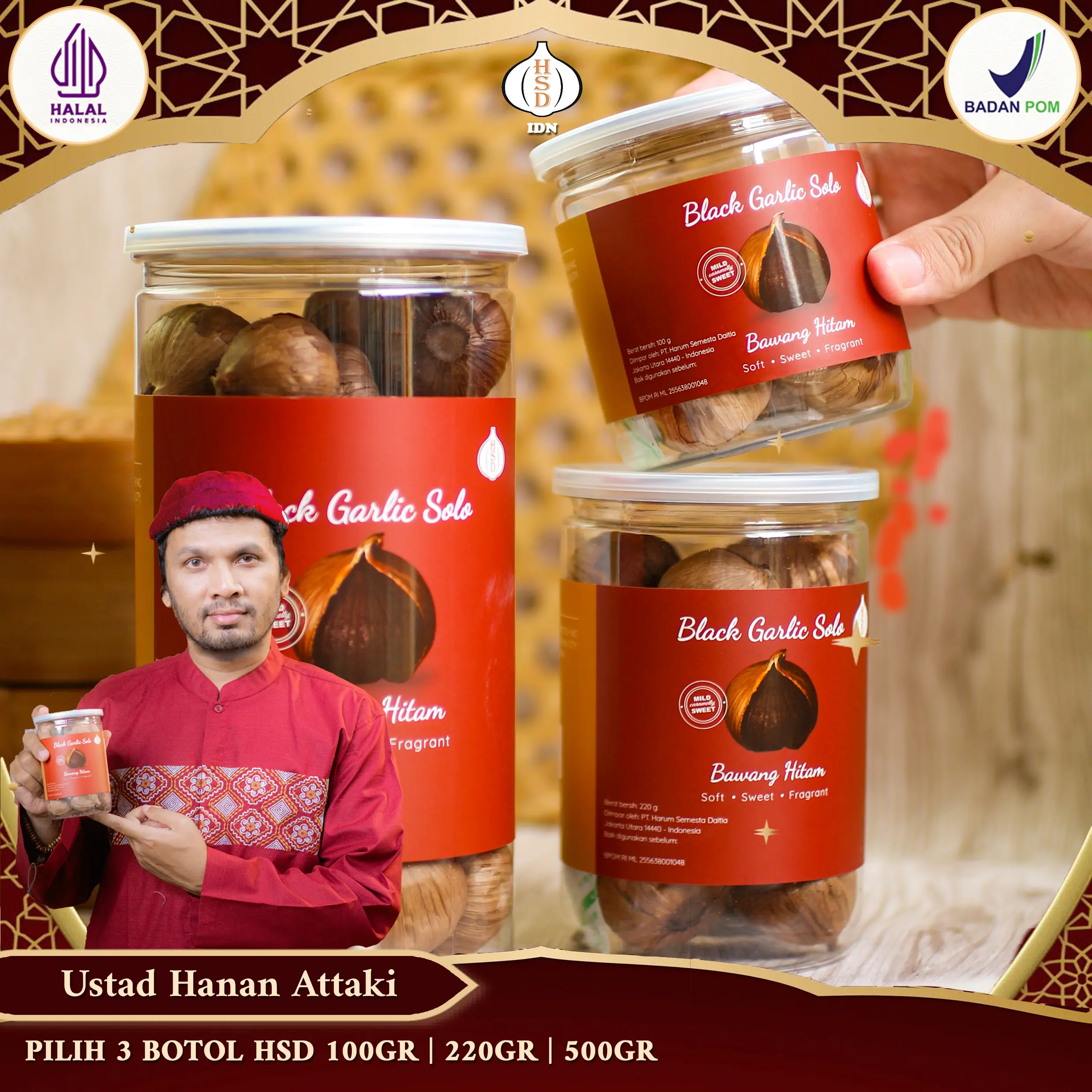 Black Garlic HSD Bawang Hitam Premium - Bawang Putih Tunggal Berkualitas - Spice