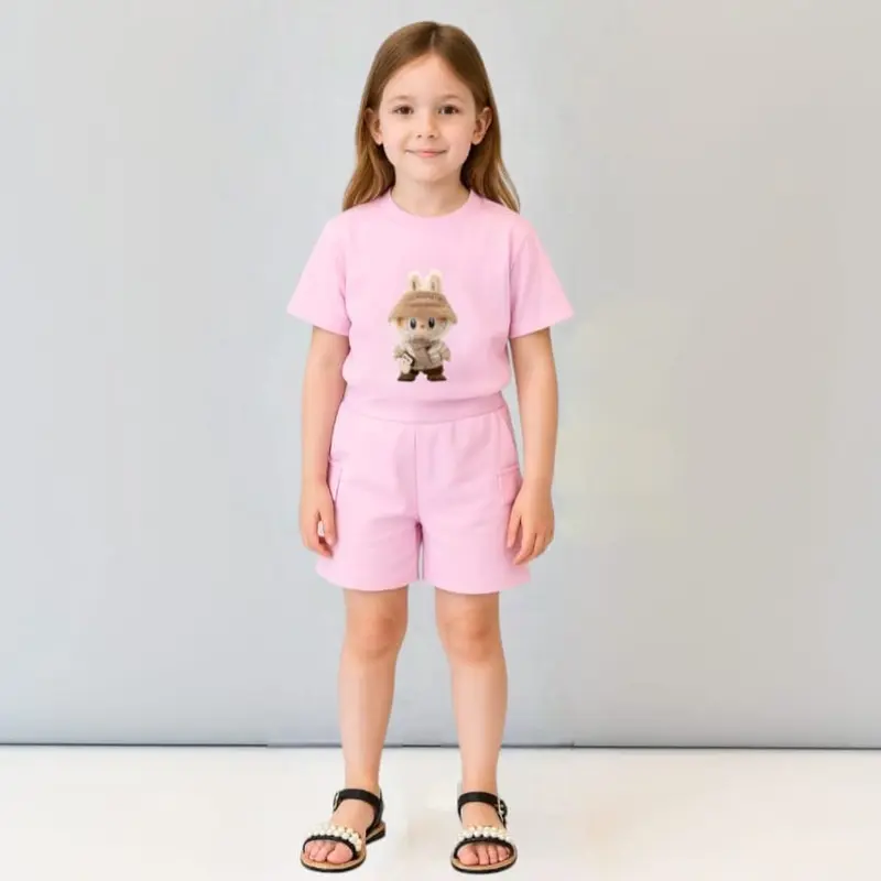 Setelan Kaos Anak Model "CARGO PENDEK" // 3-10 Tahun // Baju Anak Perempuan 1