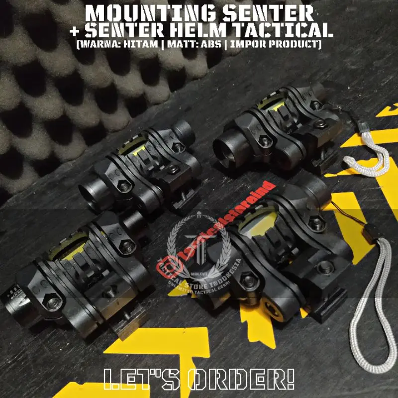BEST SELLER! Paket Mounting Senter + Senter Helm Tactical