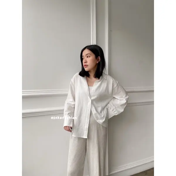 ASOKA Liza Shirt 550 - Kemeja Linen Basic Shirt - Kemeja Wanita Kemeja Polos 2