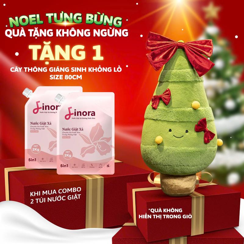 Quà tặng Noel - Mở bán giới hạn Combo 2 túi nước giặt tặng 1 Cây thông Giáng Sinh Khổng lồ -Nước Giặt Finora Hương Nước Hoa Cao Cấp Hương Thơm Baccarat- Quà không cần hiển thị giỏ hàng